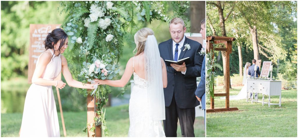 Lawn Wedding Ceremony at Wildberry Farms
