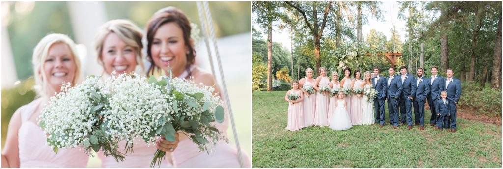 Blush Pinks and Baby breather for wedding days at wildberry farms.