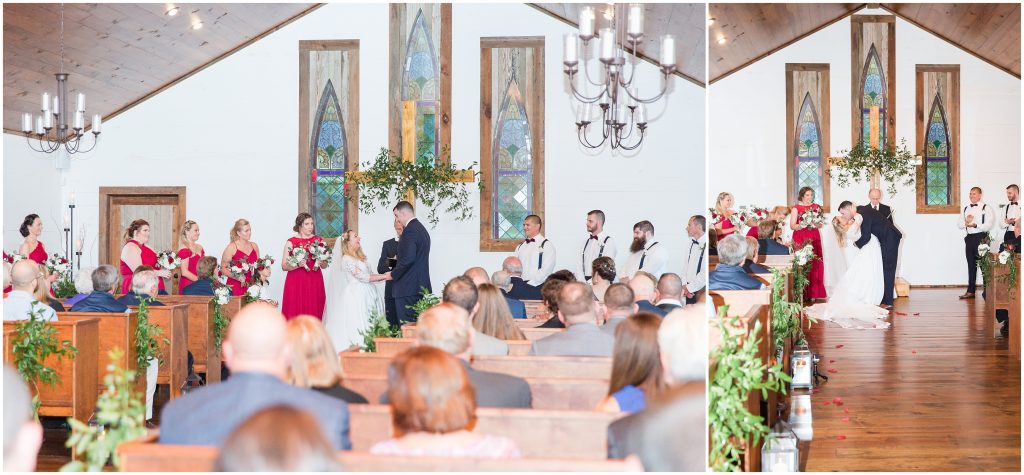 First Kiss Hidden Acres Weddings Church