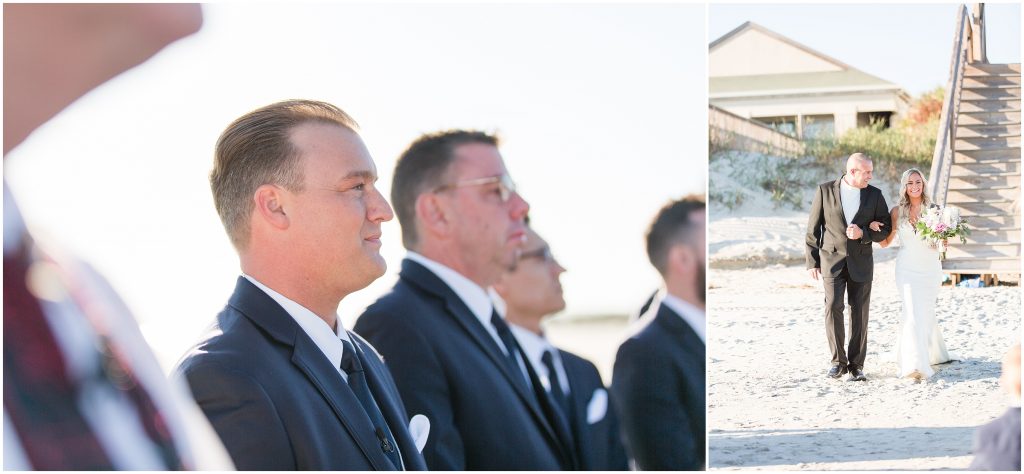 groom sees bride Ocean Isle Beach Weddings