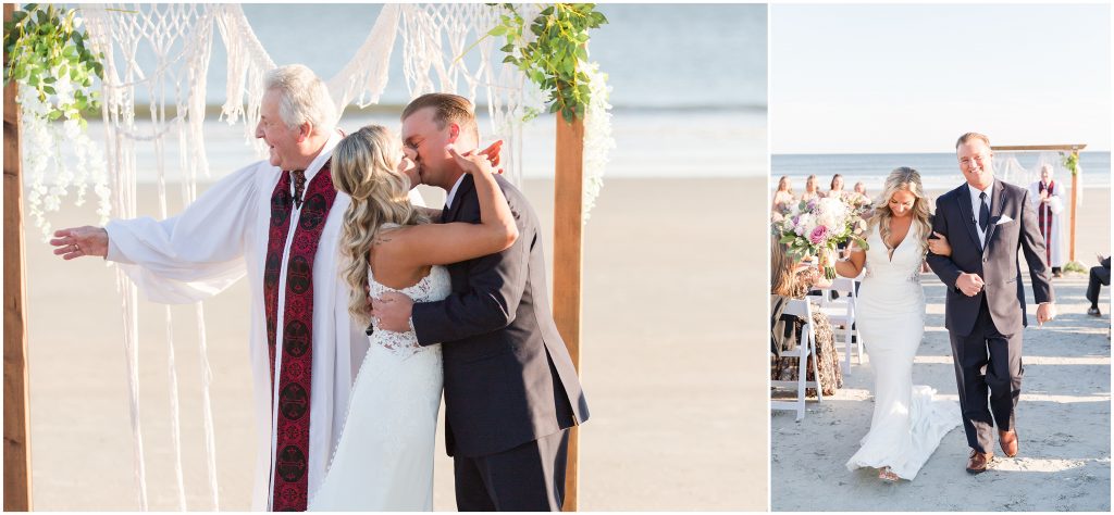 first kiss on beach Weddings Ocean Isle Beach 