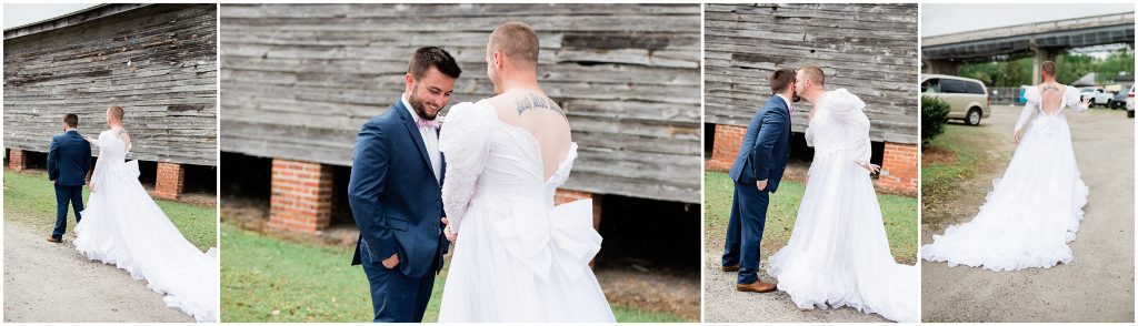 Hilarious first look with groom and best man Conway Weddings