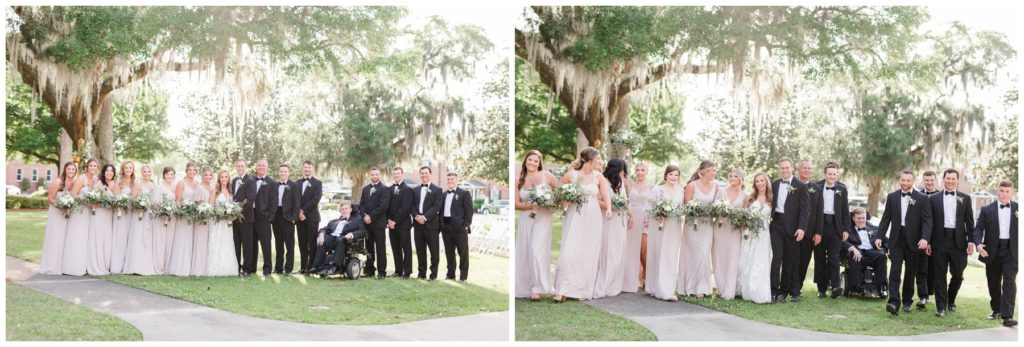 Black and blush bridal party in conway