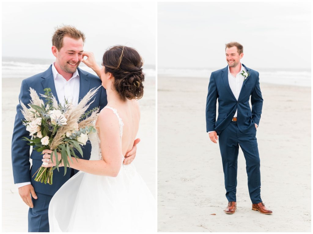 windy beach wedding, north carolina