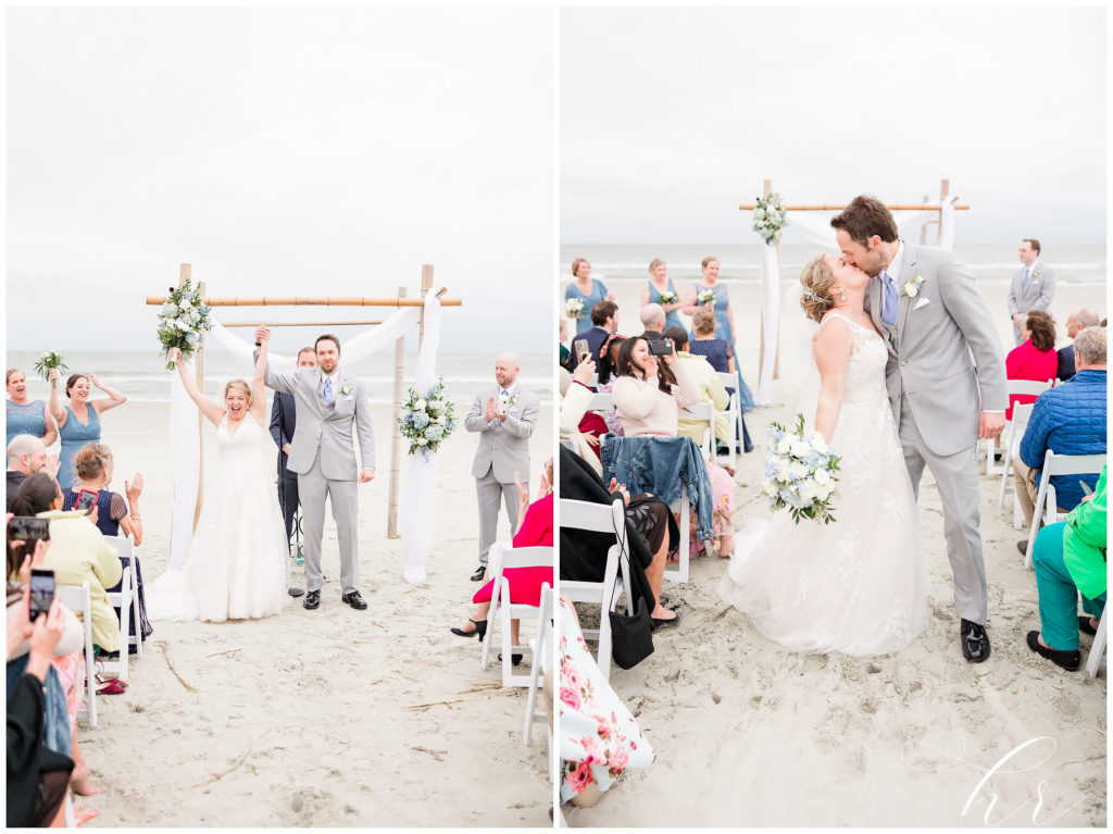 kissing on the beach Ocean Isle Weddings