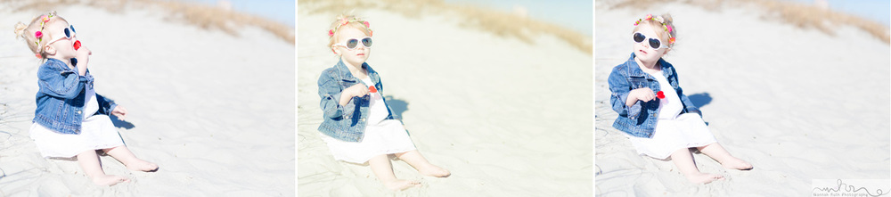 Little girl posing on beach