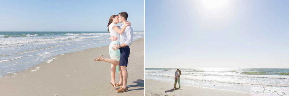 couple kissing under the sun on the beach