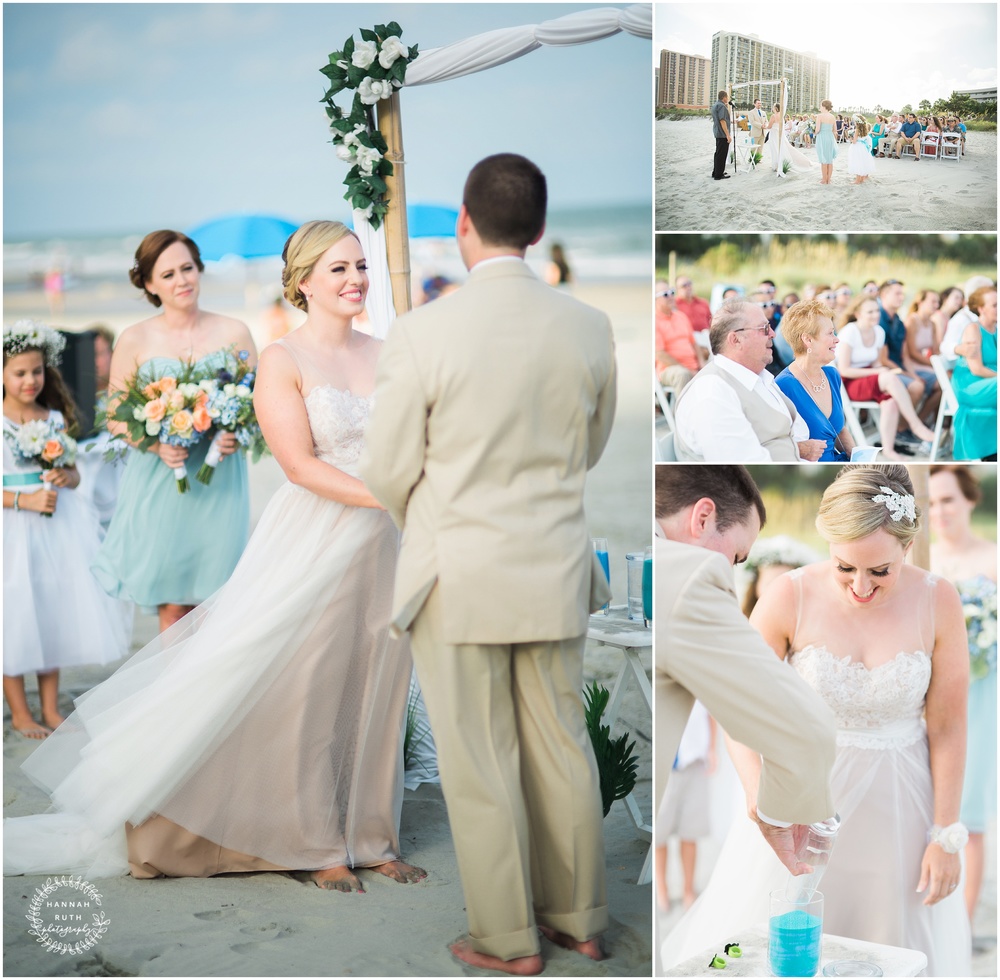 Beach wedding ceremony in north myrtle beach