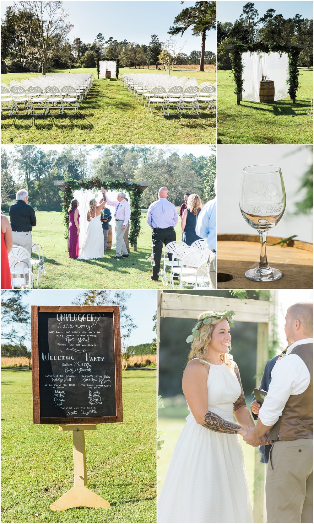 Lawn ceremony Conway Wedding Photography