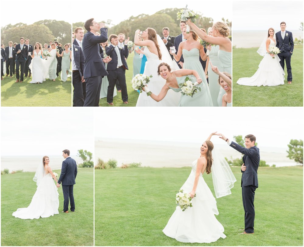Wedding shots on lawn of the dunes club 