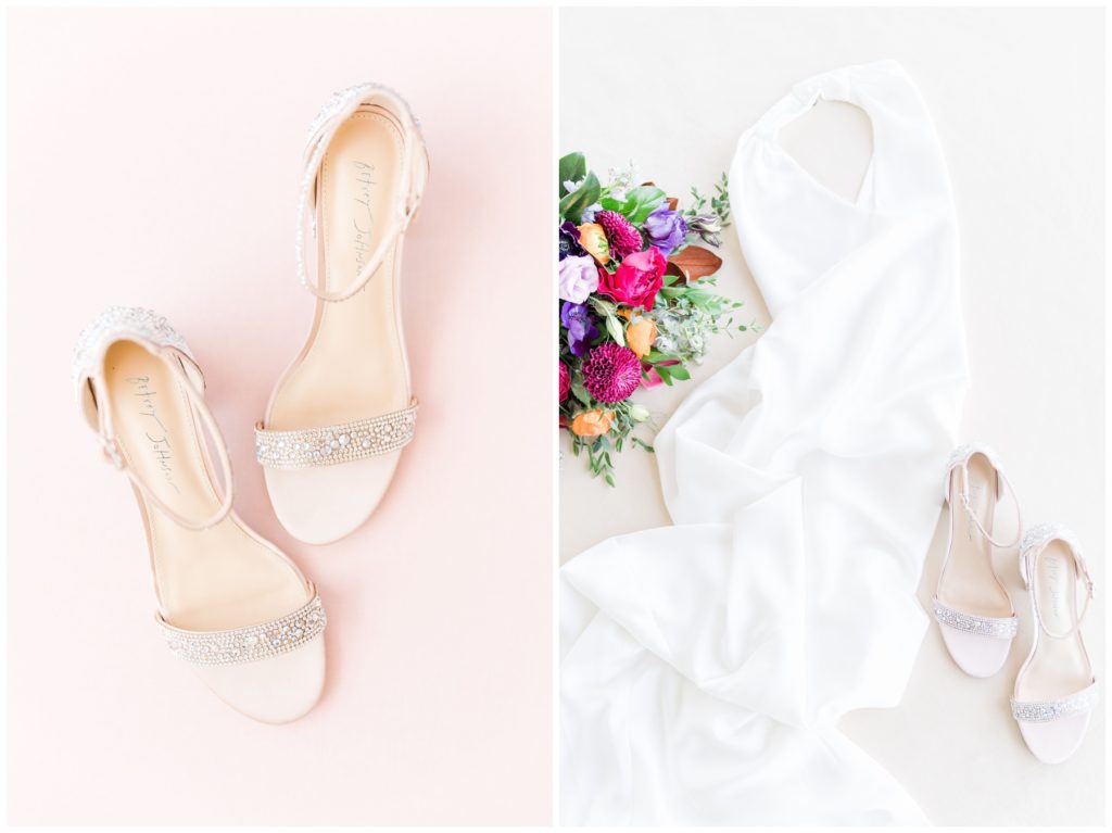 shoes and wedding dress