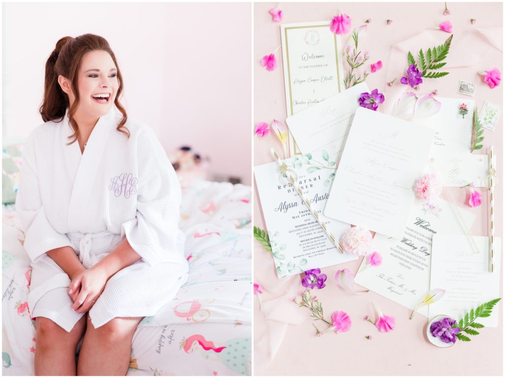 Bride on her wedding day - Detailed photos of bride's invitation