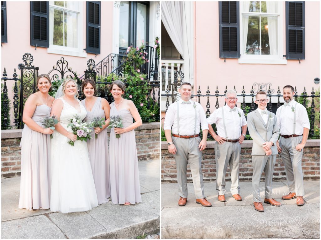 Bridal Party on wedding day in downtown Charleston