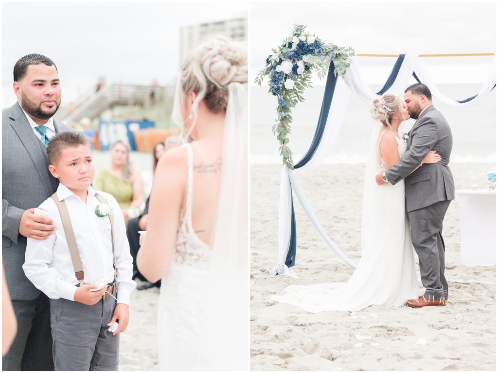 Intimate Weddings at 21 Main Events at North Beach - First Kiss on the beach