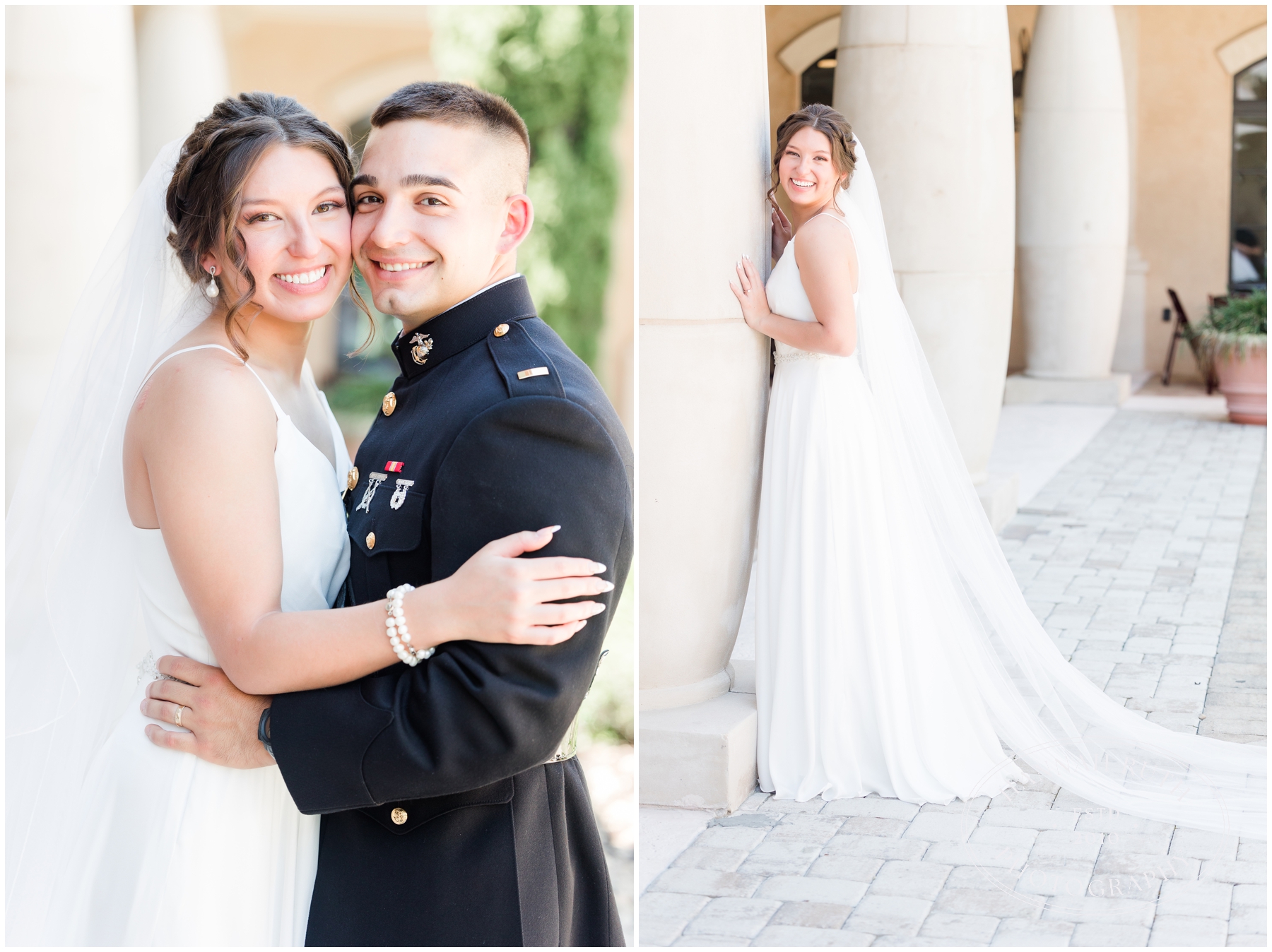Portraits of Bride and Groom Marines