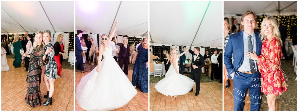 Dancing under a tent on wedding day - Georgetown, South Carolina 