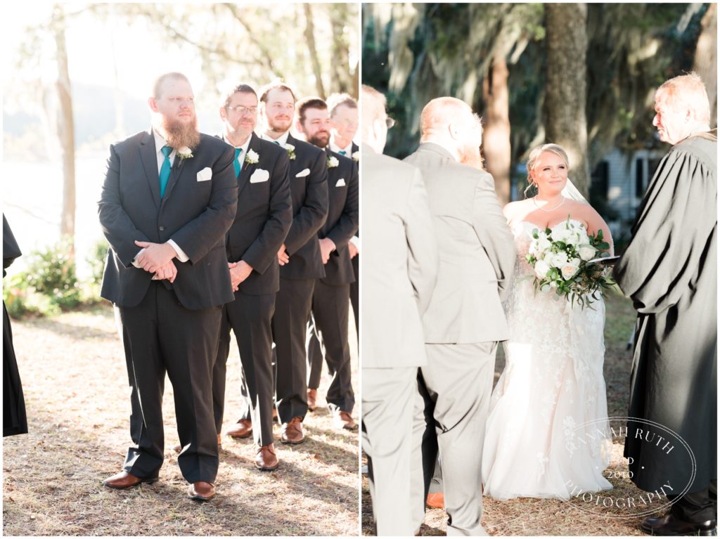 Ceremony under Live Oak Trees and Spanish Moss - Weddings at Hopsewee Plantation 