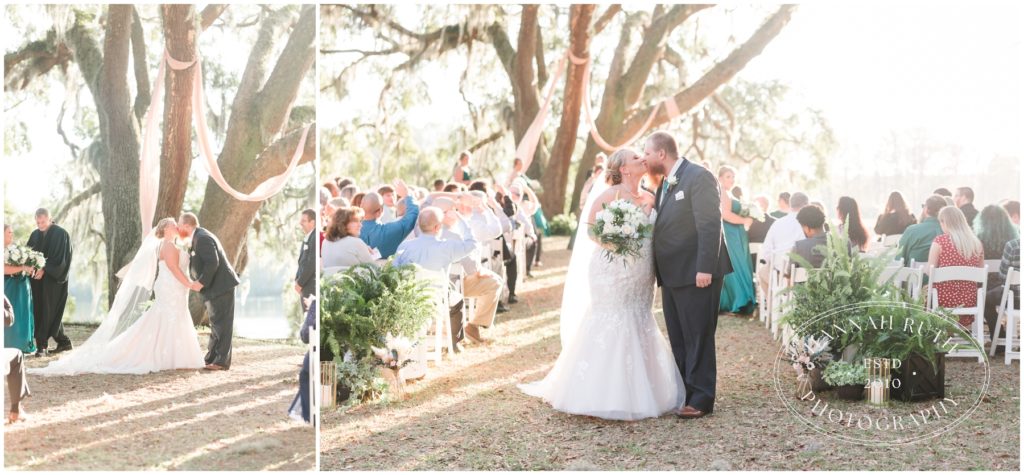 Ceremony under Live Oak Trees and Spanish Moss