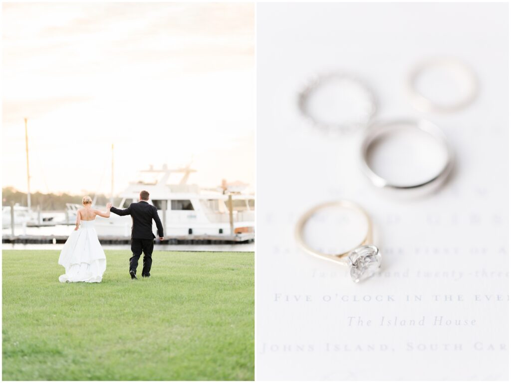 Golden light on wedding night 