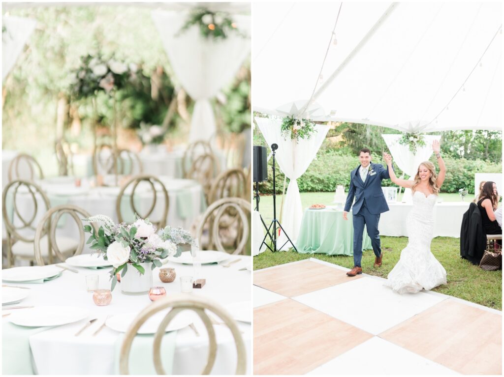 Wedding reception with tent