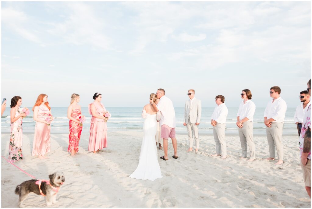 Small, Intimate Myrtle Beach Wedding on the beach - cotton candy skies