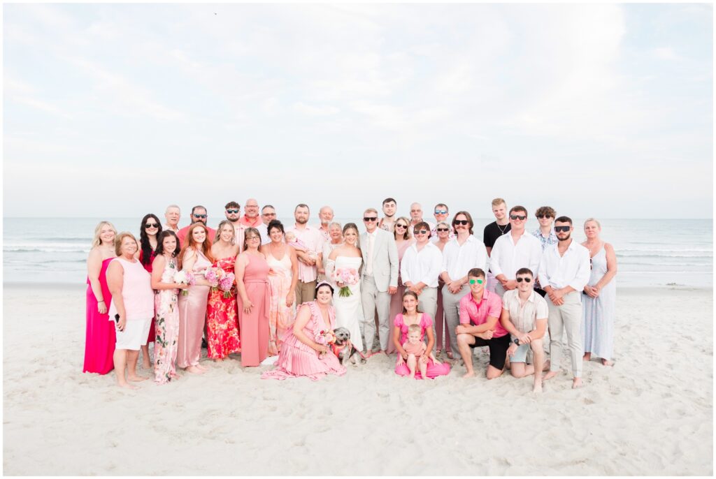 Beautiful Intimate Myrtle Beach Weddings on the beach - cotton candy skies
