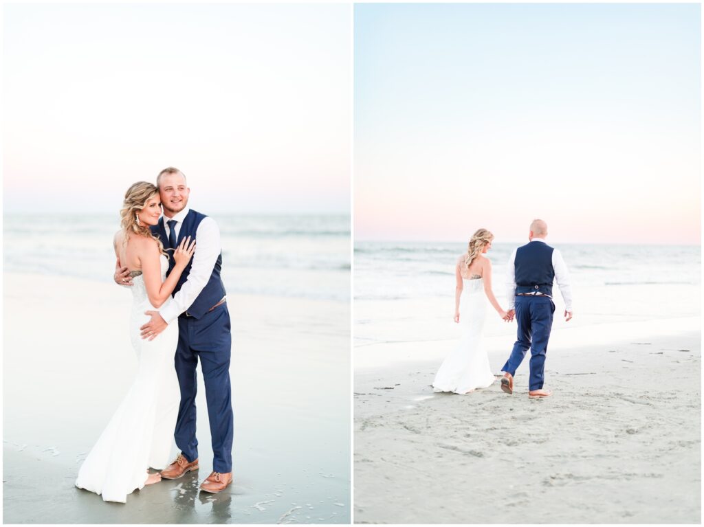 Sunset photos in Ocean Isle Beach, North Carolina - Wedding Day