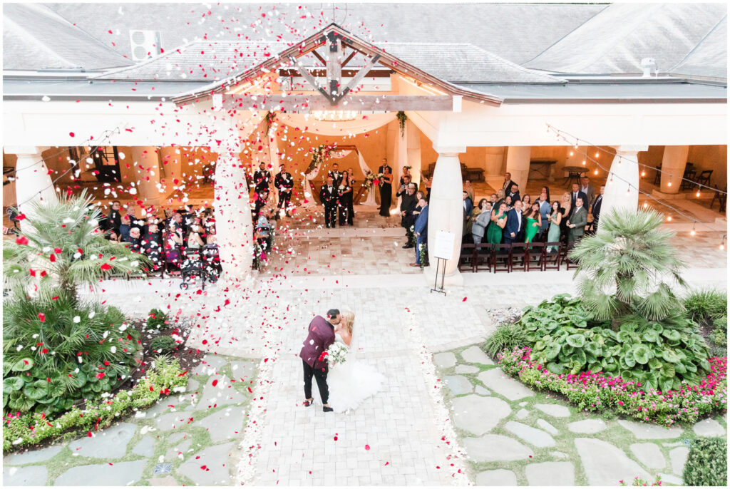 Flower Cannons after emotional ceremony at 21 Main Events at North Beach Wedding Venue. 