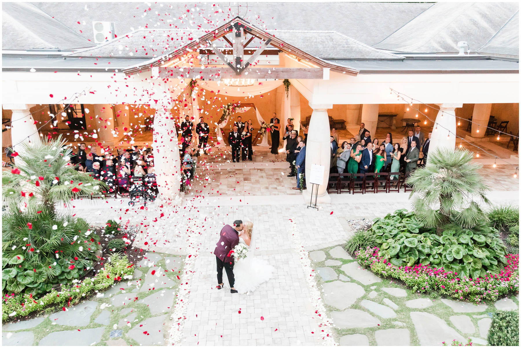 Flower Cannons after emotional ceremony at 21 Main Events at North Beach Wedding Venue.