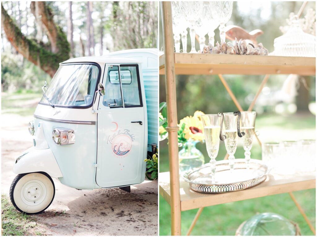 Champaign toast with Mobile Bar on wedding day - Froth and Bubbles