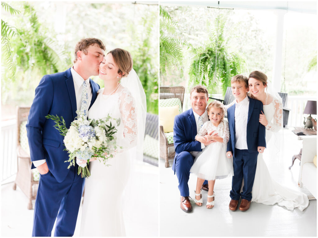 Bride, Groom and Kids on wedding day - Kingstree South Carolina 