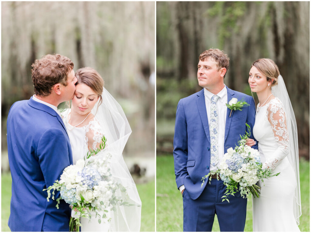 Bride and Groom at Twin Lakes Wedding Venue in the South 