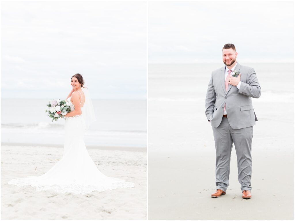 Destination Weddings - Ocean Isle Beach North Carolina - Bride and Groom on beach 