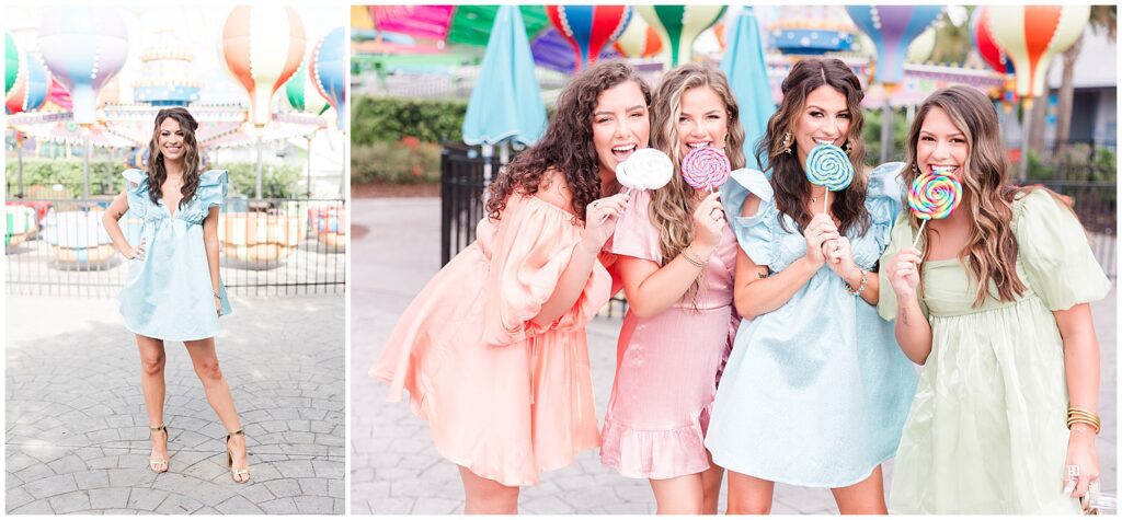 Pastel colored dresses for headshots 