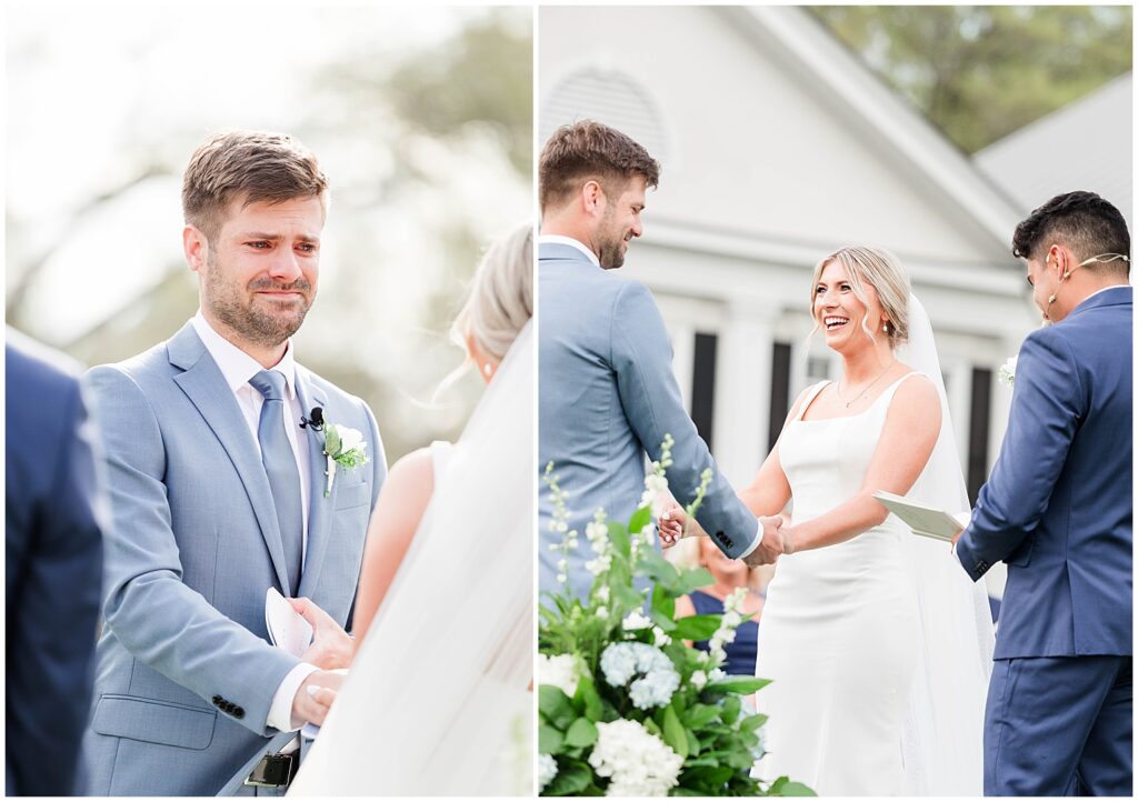 groom crying during ceremony 
