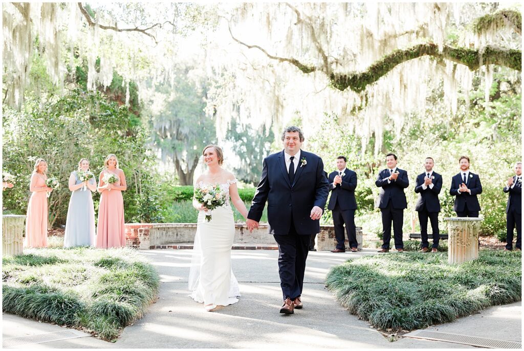 bride and groom married at brookgreen gardens. 