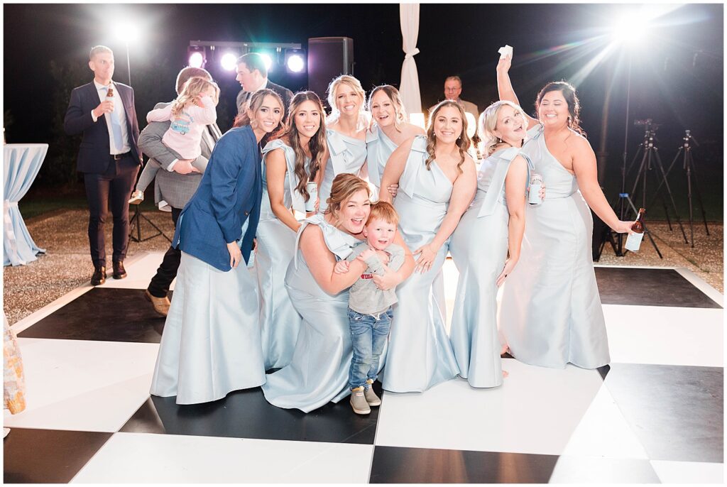 bridal party on dance floor