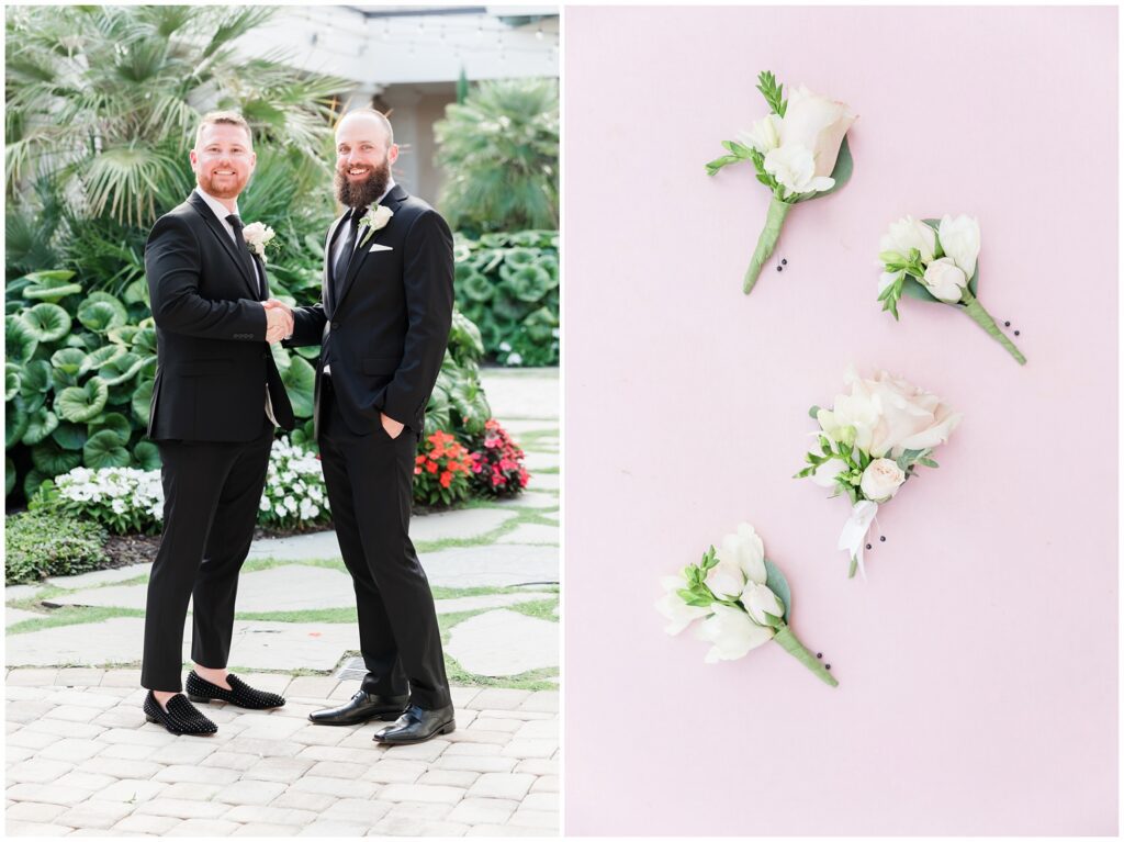 Groomsmen getting ready for Summer Wedding at 21 Main Events