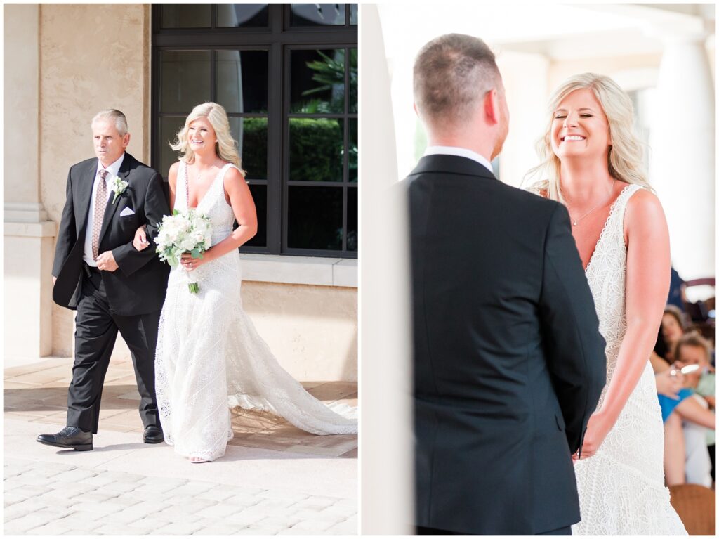 Ceremony in Courtyard, north myrtle beach weddings. 