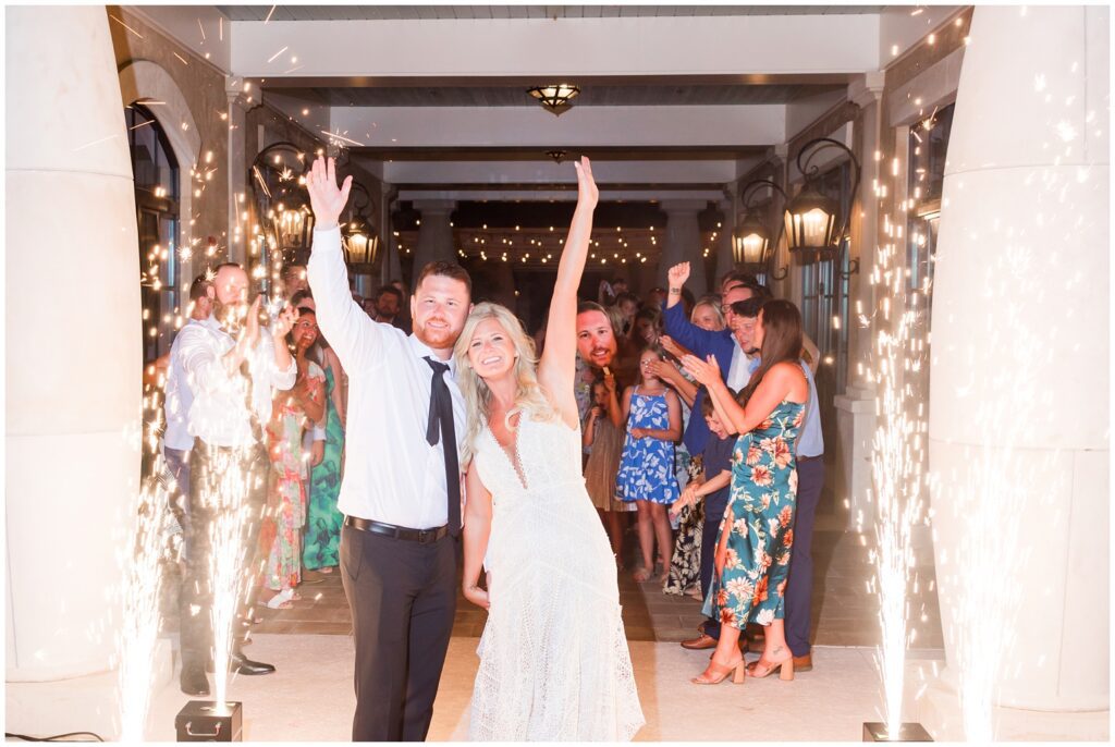 Sparkler exit for Summer Wedding at 21 Main Events