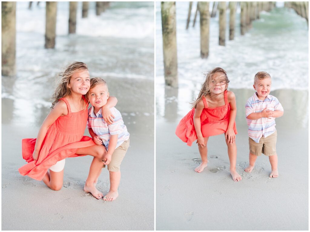 windy weather in myrtle beach for family photos 