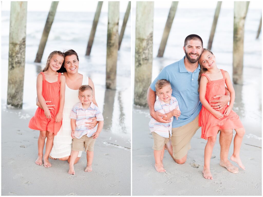 family photos on the beach in the wind