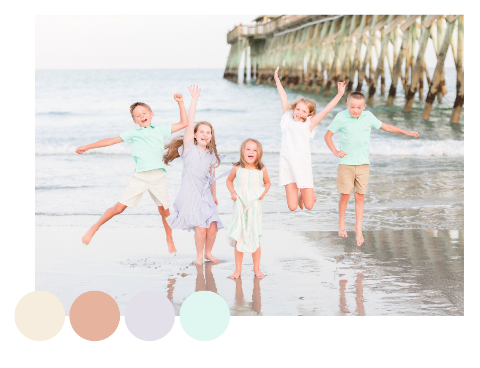 what to wear for kids on the beach for their photoshoot with pastels 