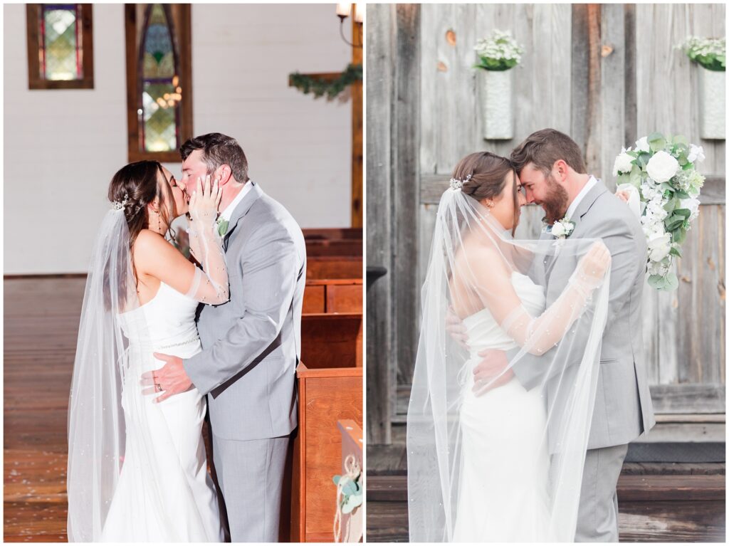 Couple after they got married at the church. 