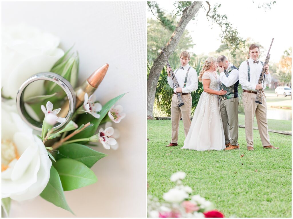 Bullet in a boutonniere for weddings