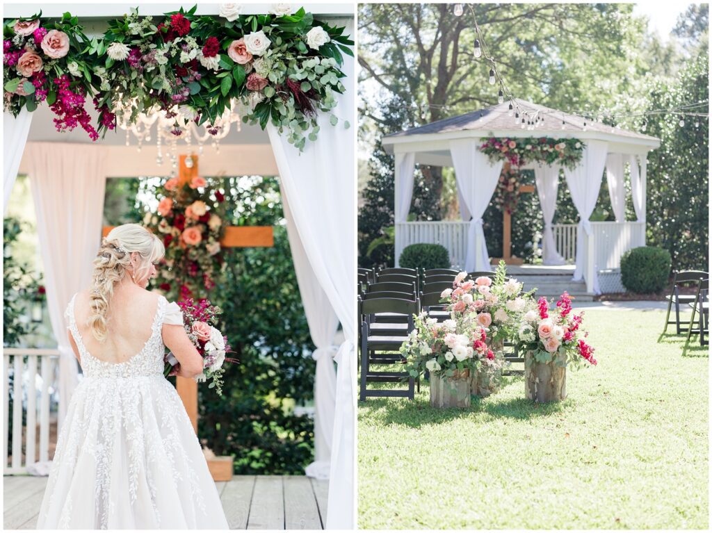 Beautiful bride posing with Gazebo