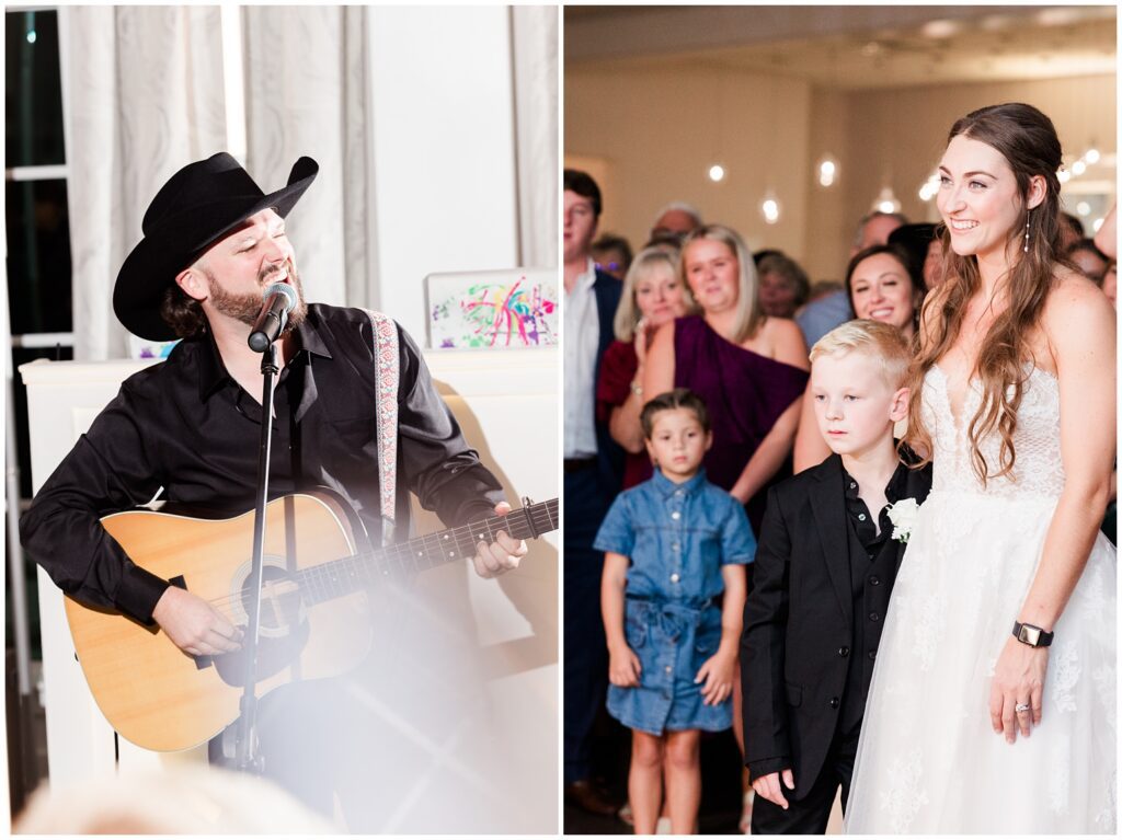 Trey Calloway singing country to his bride and son on their wedding day