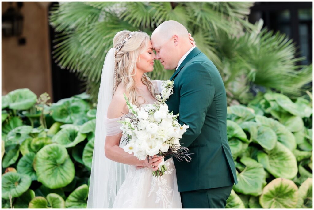 green tux for groom