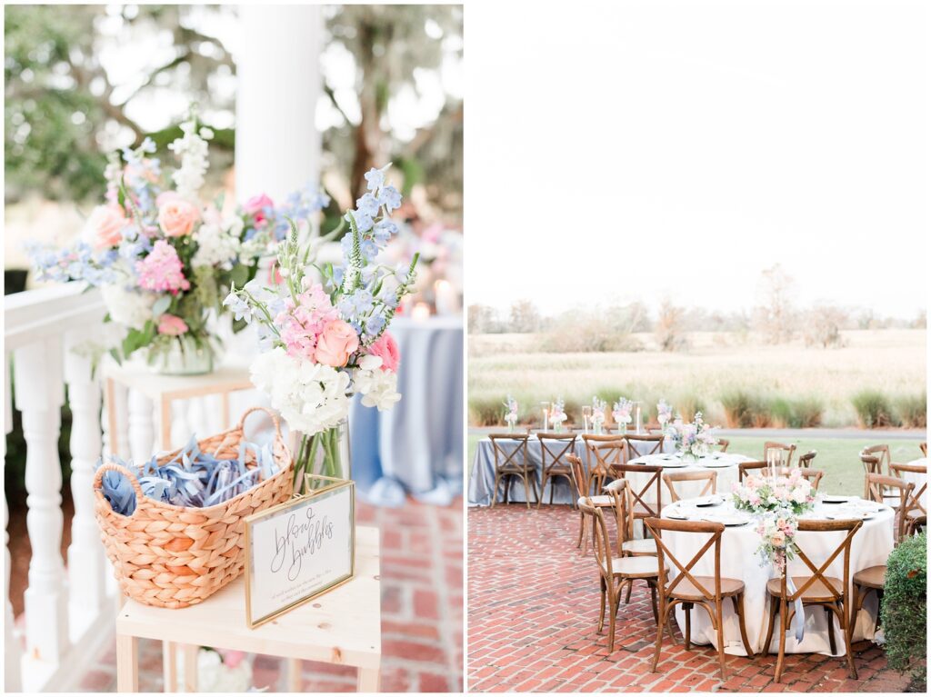 colorful bubbles and Wedding at Heritage Club in Pawleys Island