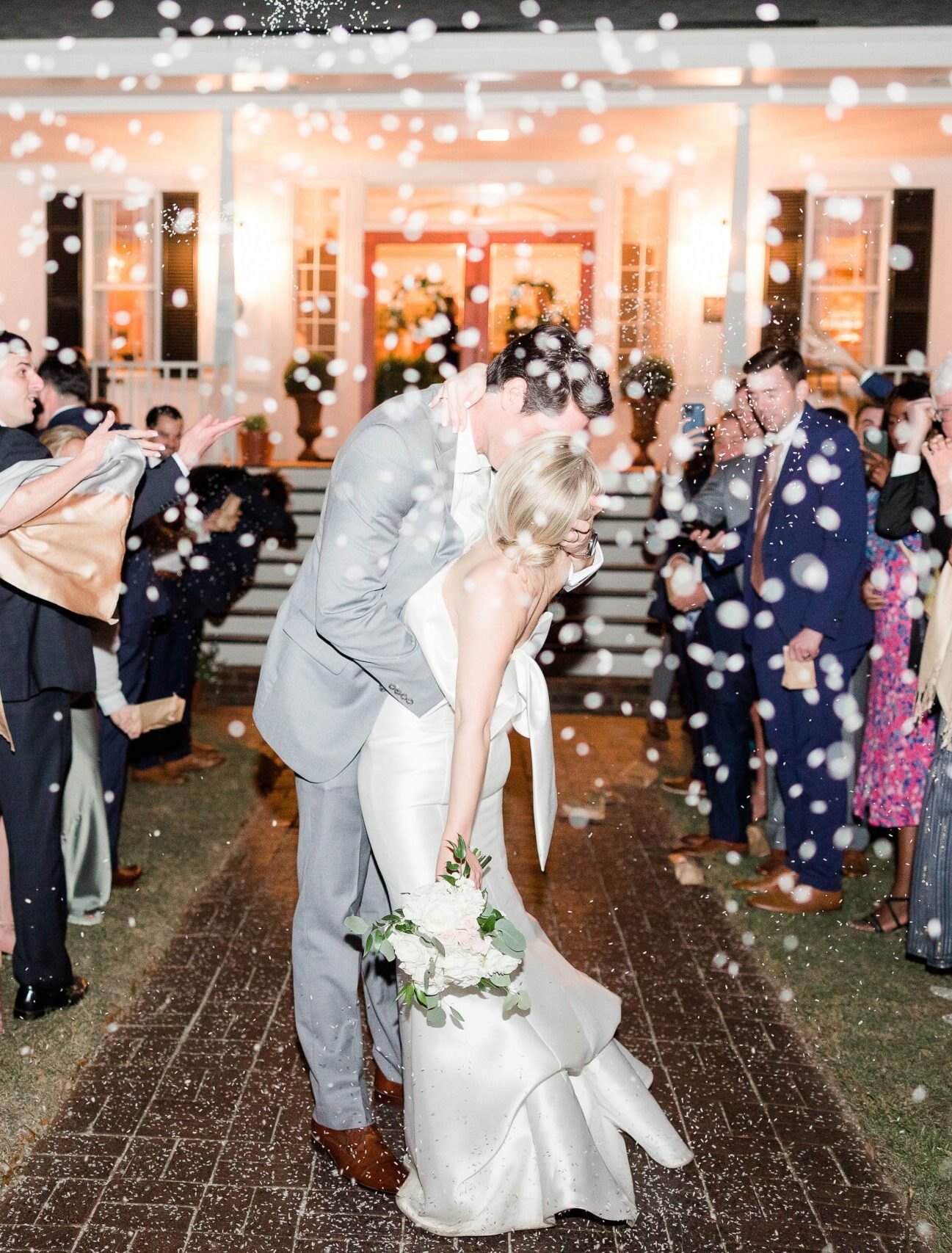 Wedding Day exit with rice from rice field